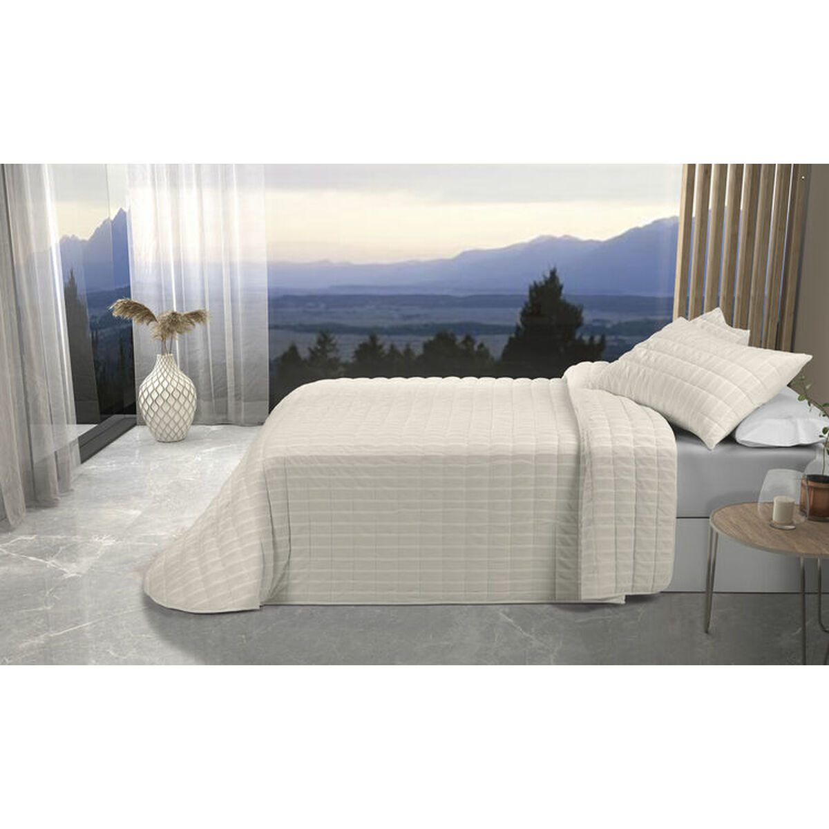 Colcha Pierre Cardin ONDAS Bege Queen (3 Peças)